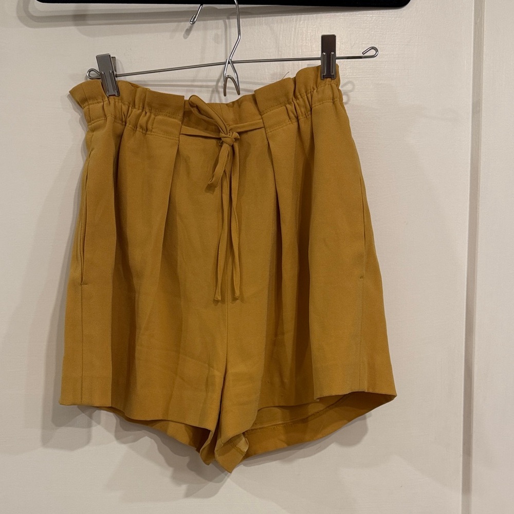 Babaton High-Waist Paperbag Shorts in Mustard